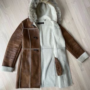 Marc New York leather, shearling and fur coat